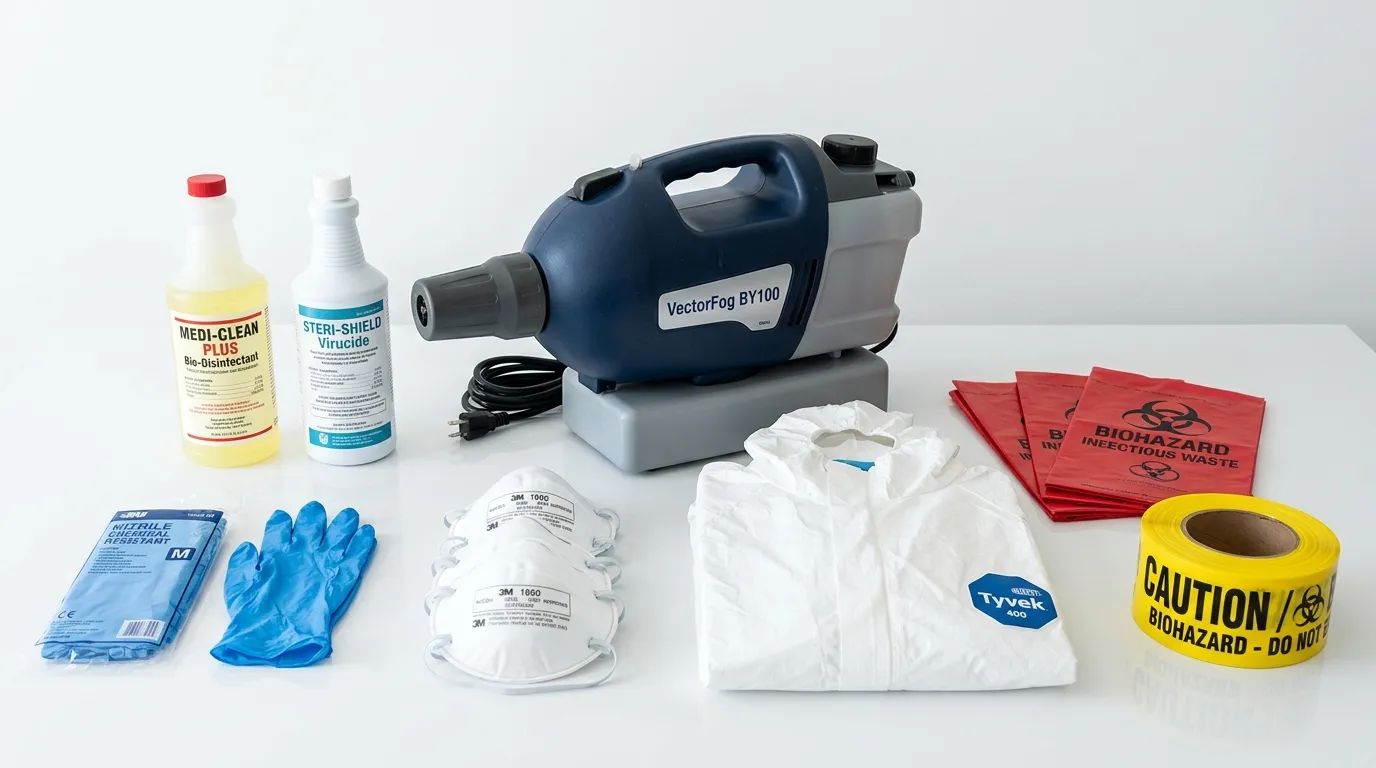 Professional biohazard remediation crew working in Monson